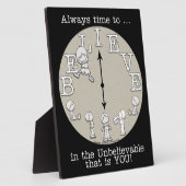 小さな信じ男の子と時計 フォトプラーク (側面)