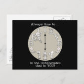 小さな信じ男の子と時計 ポストカード (正面/裏面)