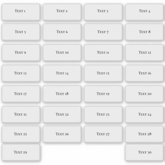 小さな個別文字ラベル シール (正面)