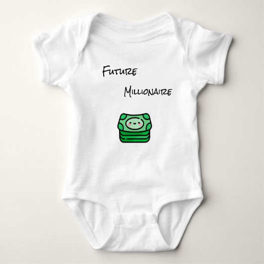 小さな億万長者 ベビーボディスーツ (正面)