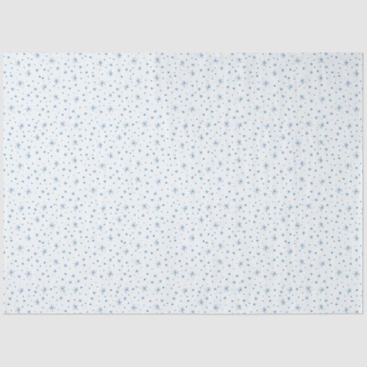 小さな優美な青い雪の結晶クリスマス 薄葉紙 (正面)