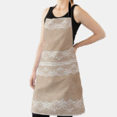 小さな光源を使用したヴィンテージ紙テクスチャのオフホワイトレース エプロン (インサイチュ)