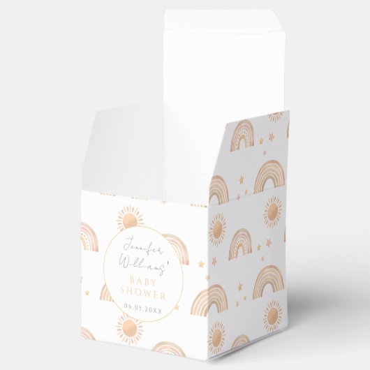 小さな光線のサンシャインレトロな赤ちゃんシャワーお願いボックス フェイバーボックス (オープン)