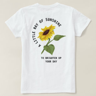 小さな光線のサンシャイン文字白ひまわり Tシャツ
