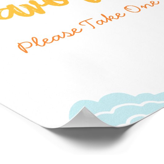 小さな光線の太陽の赤ん坊のシャワーはサインを好む ポスター (角)