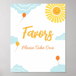 小さな光線の太陽の赤ん坊のシャワーはサインを好む ポスター