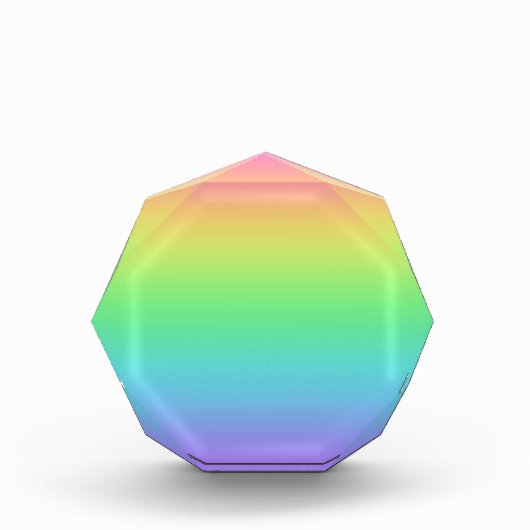 小さな八角形レインボーアクリルブロック フォトブロック (正面)