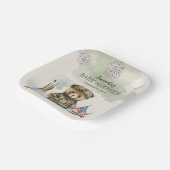 小さな兵士の男の子テディベア赤ちゃんシャワー ペーパープレート (傾斜あり)