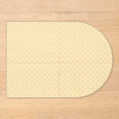 小さな円を持つ黄色と白の背景 アクリル招待状 (正面)