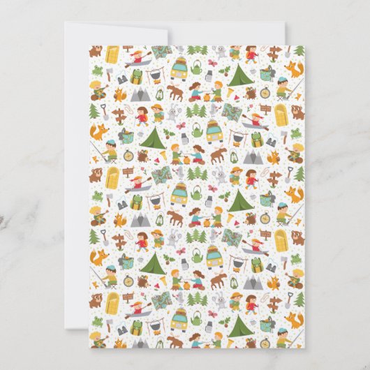 小さな冒険が赤ちゃんシャワー招待状を待つ 招待状 (裏面)