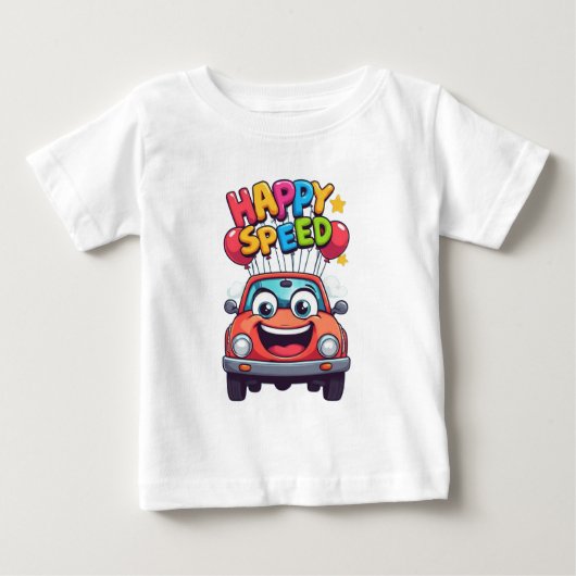 🚘 小さな冒険家のためのかわいい車スタイル 🌟 ベビーTシャツ (正面)