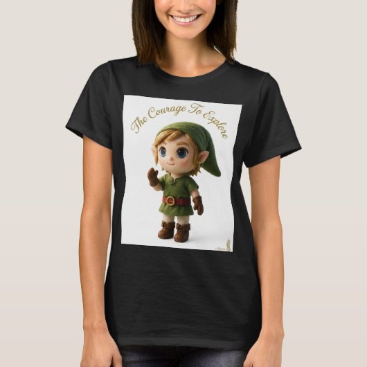 小さな冒険者の勇気を持つ女性用Tシャツ Tシャツ (正面)