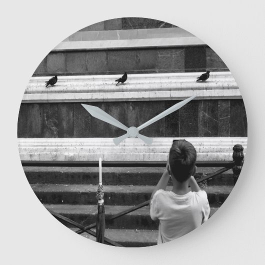 小さな写真家 ラージ壁時計 (正面)