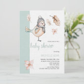 小さな冬のスパローとポンポン帽 招待状 (スタンド正面)