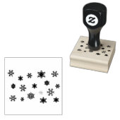 小さな冬の雪の花札 ラバースタンプ (押印)
