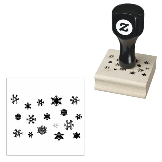 小さな冬の雪の葉スタンプ ラバースタンプ (押印)