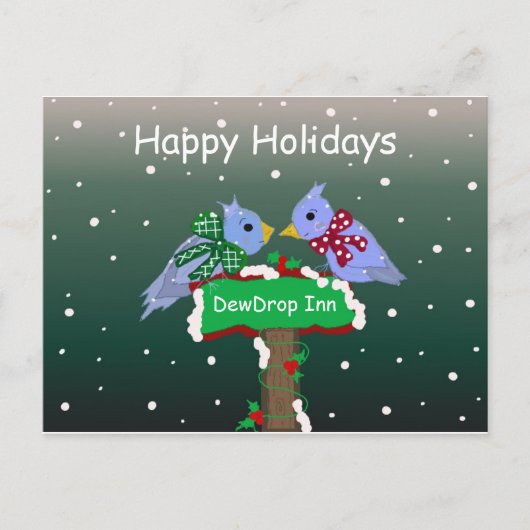 小さな出産で冬の景色 シーズンポストカード (正面)