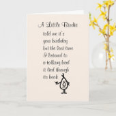 小さな出産のおもしろいハッピーバースデー詩 カード (黄色い花)