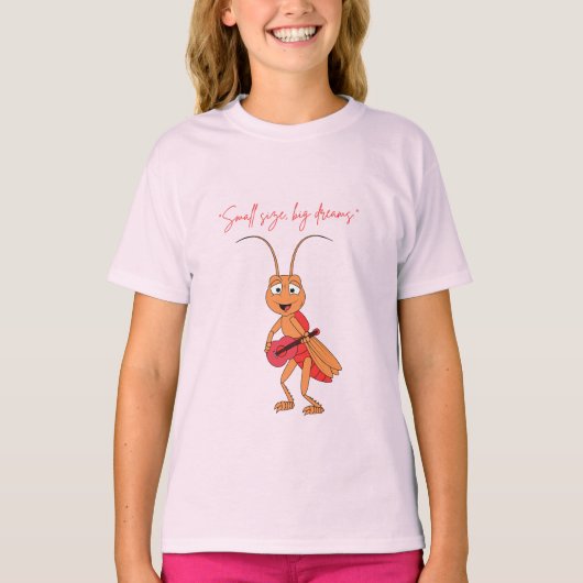 小さな労働者、大きな心のアリのキッズTシャツ Tシャツ (正面)