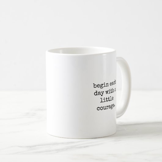 小さな勇気の感動的引用文タイポグラフィ コーヒーマグカップ (正面右)