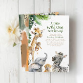 小さな動物ジャングルサファリワイルドキュート赤ちゃんシャワー 招待状