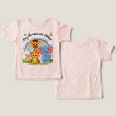 小さな動物、大きな虹のデザイン幼児Tシャツ (デザイン正面&裏面)