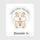 小さな勝利 大きな笑顔 – かわいいハムスターのトロフィー シール (シート)