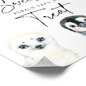 小さな北極の赤ちゃんシャワーベビーは甘いサインである ポスター (角)