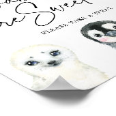 小さな北極の赤ちゃんシャワーベビーは甘いサインである ポスター (角)