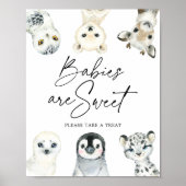 小さな北極の赤ちゃんシャワーベビーは甘いサインである ポスター (正面)