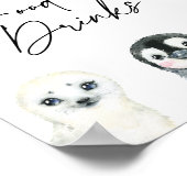 小さな北極の赤ちゃんシャワー食品とドリンクの看板 ポスター (角)