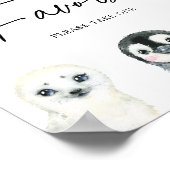 小さな北極の赤ん坊のシャワー好意サイン ポスター (角)