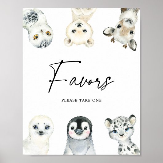 小さな北極の赤ん坊のシャワー好意サイン ポスター (正面)