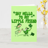 小さな友人に挨拶する カード (黄色い花)