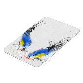 小さな口で粒をつつく。書道 マグネット (左側)