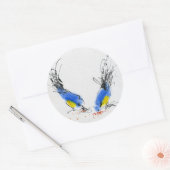 小さな口で粒をつつく。書道 ラウンドシール (封筒)