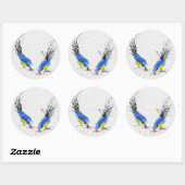 小さな口で粒をつつく。書道 ラウンドシール (シート)