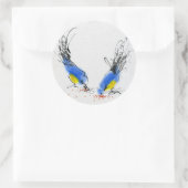 小さな口で粒をつつく。書道 ラウンドシール (バッグ)