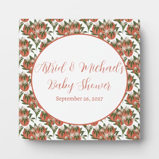 小さな可愛いクレメンタイン ｜ シトラスベイビーシャワー フォトプラーク (正面)