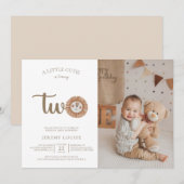 小さな可愛い子が2歳のボホバースデー 招待状 (正面/裏面)