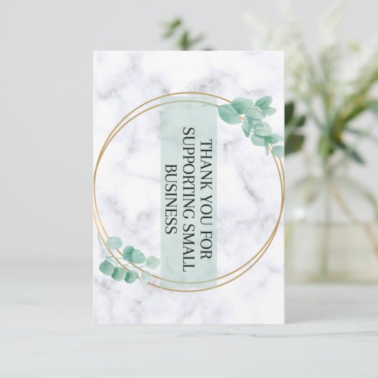 小さな名刺をサポートしていただきありがとうございます サンキューカード (スタンド正面)