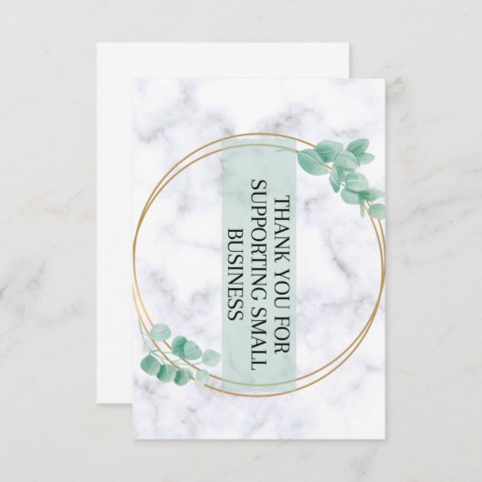 小さな名刺をサポートしていただきありがとうございます サンキューカード (正面/裏面)