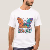 小さな命を守ろう かわいい蝶 自然 Tシャツ (正面)