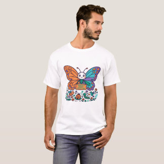小さな命を守ろう かわいい蝶 自然 Tシャツ