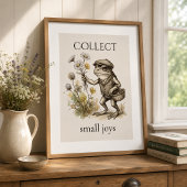 「小さな喜びを集めよう」カエル 光沢ポスター ポスター