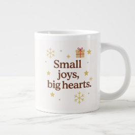 小さな喜び、大きな心 | あったかクリスマスマグカップ ジャンボコーヒーマグカップ