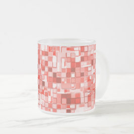 小さな四角を引っ張り、赤や珊瑚の色調 フロストグラスマグカップ