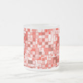 小さな四角を引っ張り、赤や珊瑚の色調 フロストグラスマグカップ (中央)