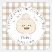 小さな団子が赤ちゃんシャワーの途中にある スクエアシール (正面)