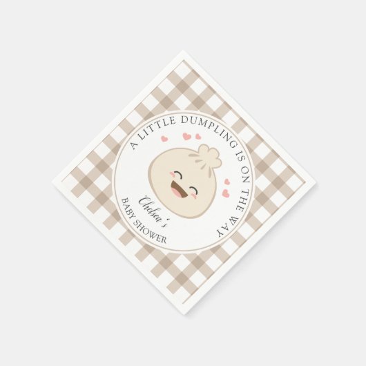 小さな団子が赤ちゃんシャワーの途中にある スタンダードカクテルナプキン (角)